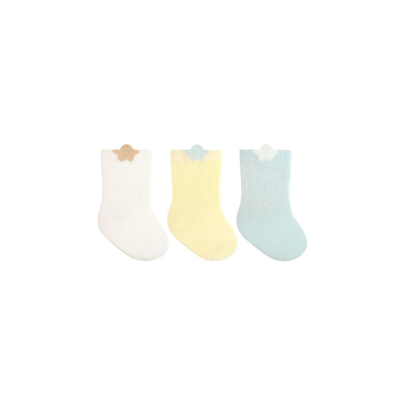 Close-up of heart trim baby socks texture – soft breathable knit for babies UK