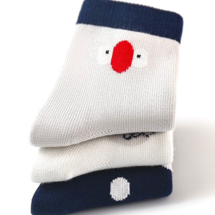 Navy stripe cotton baby socks – non-slip and soft stretch design