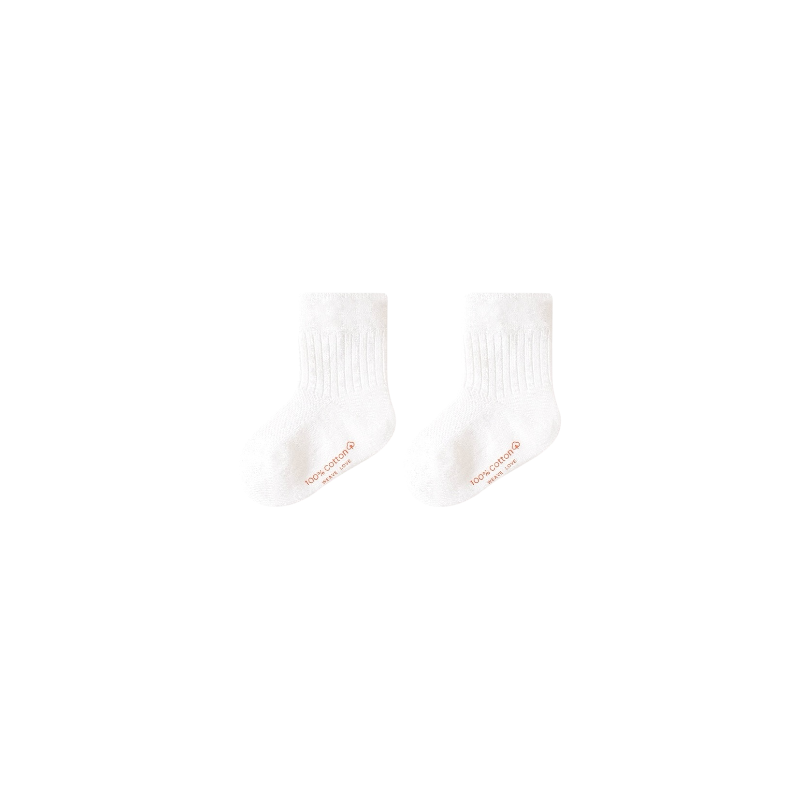 Blue pastel cable knit baby socks with non-slip grip dots