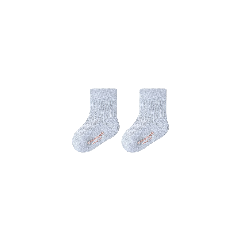 Pink pastel cable knit anti-slip baby socks – breathable cotton socks