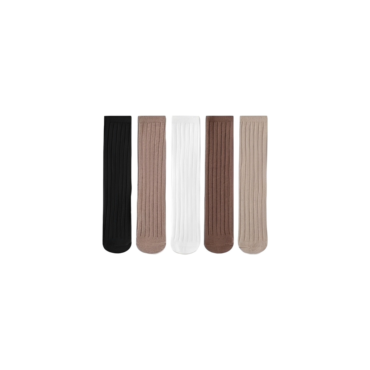 Beige ribbed knit knee-high baby socks – soft long cotton socks UK