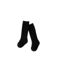 Black ribbed long cotton baby socks – cosy knee-high socks for babies