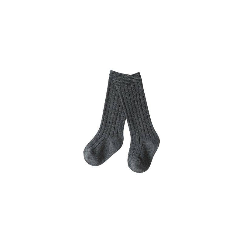 Pair of grey socks on a white background