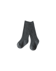 Pair of grey socks on a white background