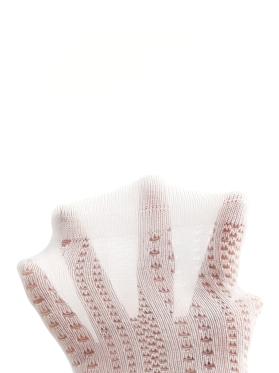 Detailed view of stretchable baby mesh socks demonstrating lightweight breathable cotton weave