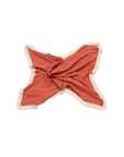 Soft tassel coral baby blanket made from breathable cotton, ideal for newborns, prams, cots and baby shower gifts.