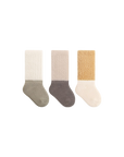 Blue and beige two-tone cotton baby socks – winter baby socks UK