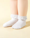 White lace trim baby socks – breathable cotton non-slip baby socks