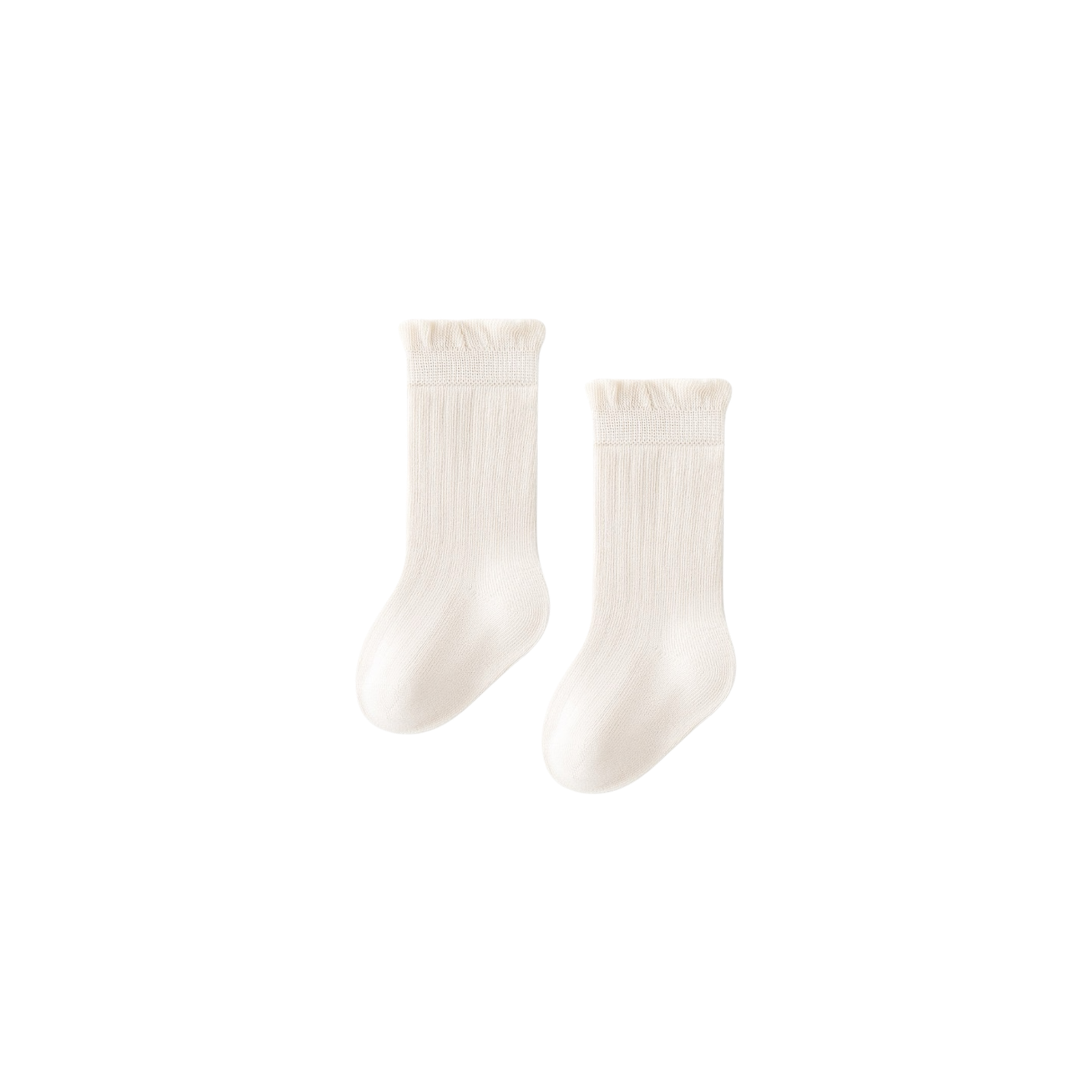 White ribbed cotton baby socks – gentle and breathable baby socks UK
