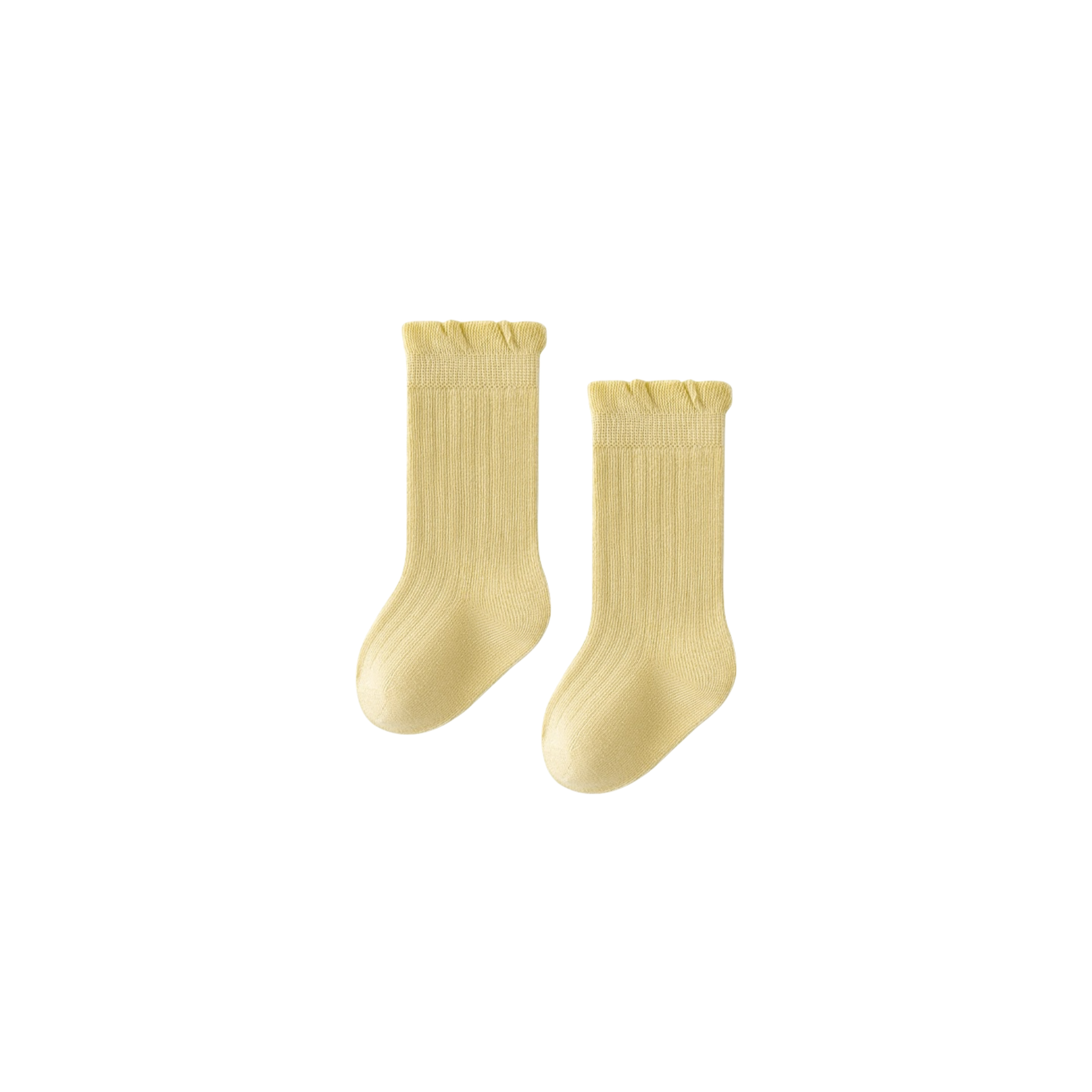 Yellow ribbed baby socks – breathable cotton everyday baby socks UK